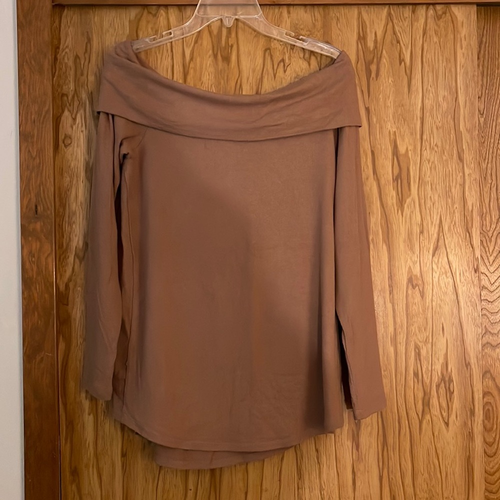 Abercrombie & Fitch, large, tan, off shoulder